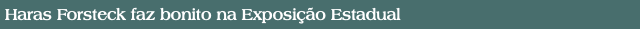 Haras Forsteck faz bonito na Exposição Estadual