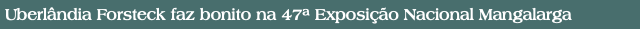 Uberlândia Forsteck faz bonito na 47ª Exposição Nacional Mangalarga